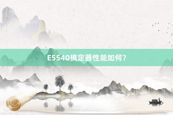 E5540搞定器性能如何？